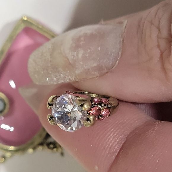 2PC SET BETSEY JOHNSON PINK HEART TREASURE NECKLACE+MATCHING EARRINGS Rare - Picture 5 of 10